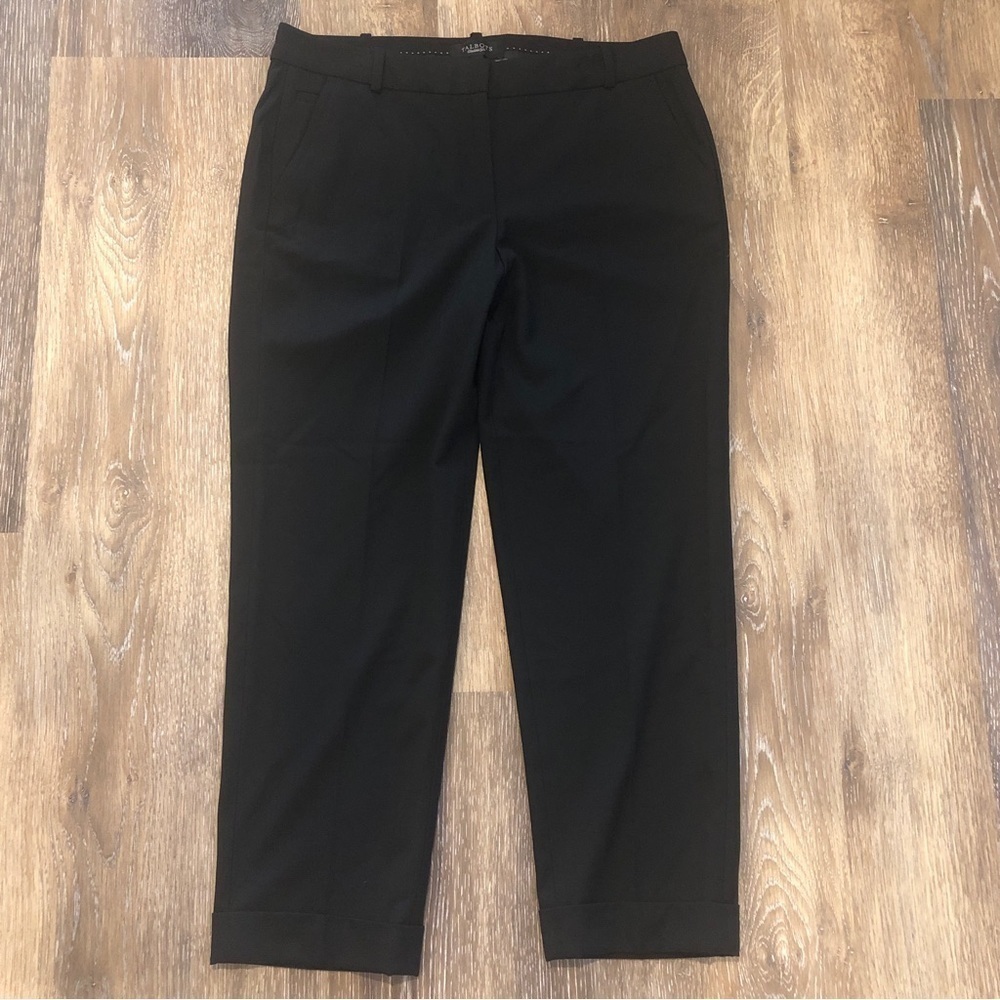 Talbots Signature Black Classic Chino Pants Womens 8 Mid Rise Ankle Minimalist